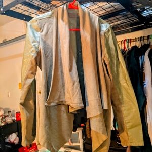 Blanknyc Green Faux Leather w/ Draped Collar